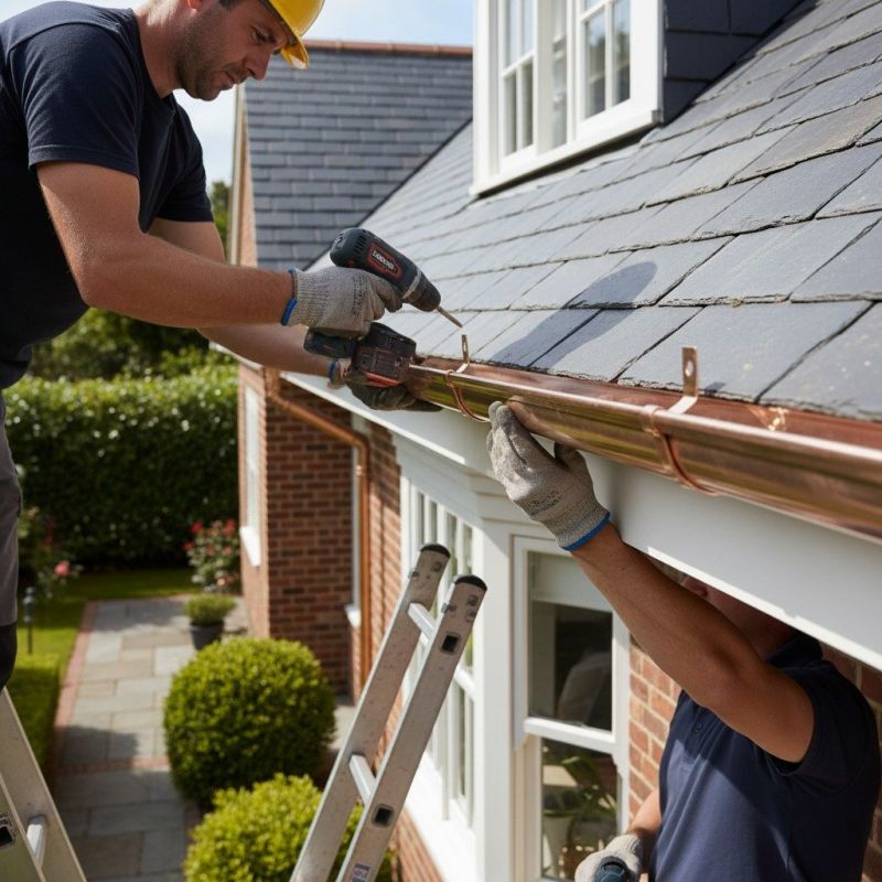 Commercial Copper Gutters Installation