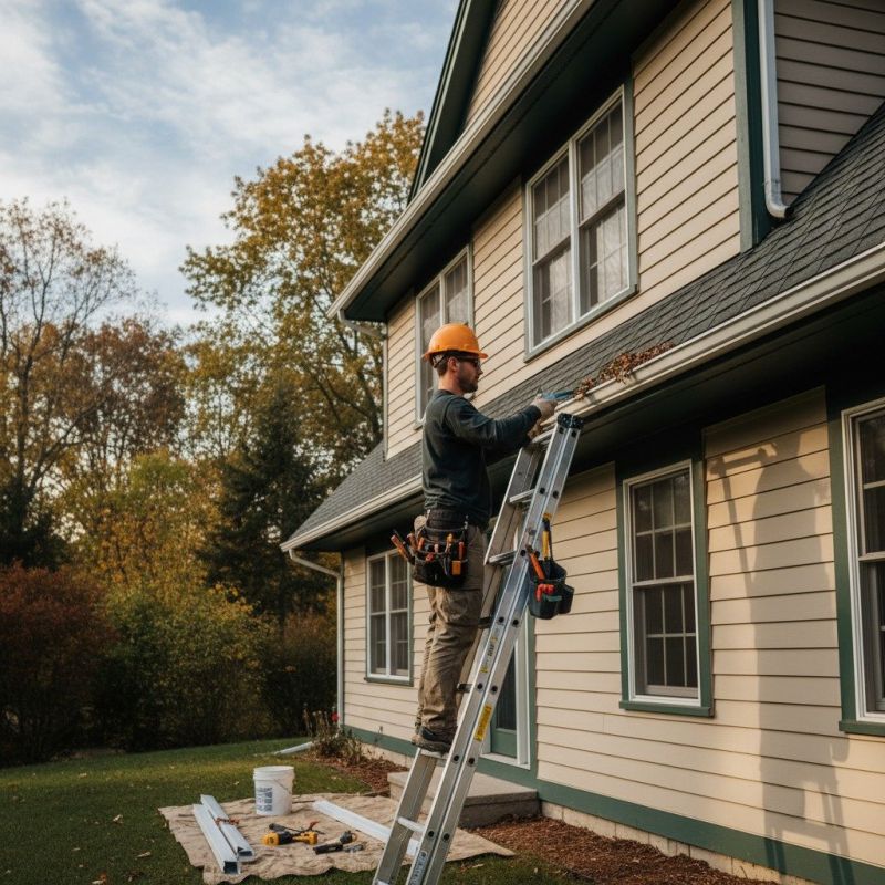 Residential Gutter Repair After Storm Or Wind Damage